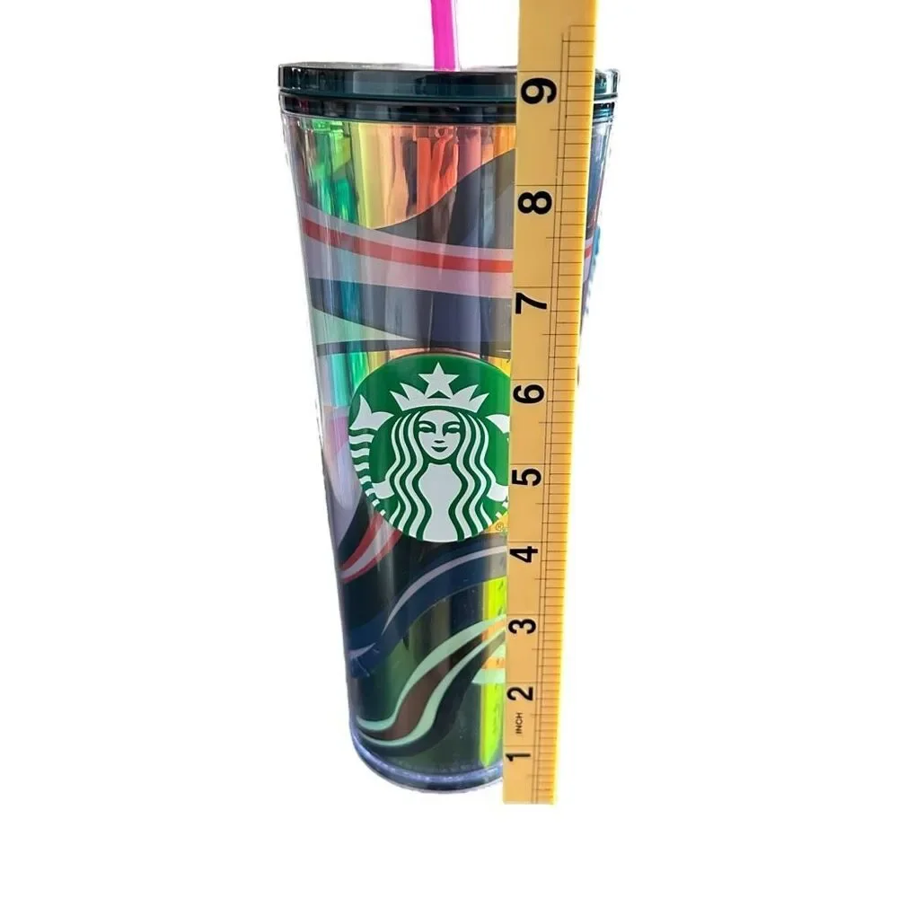 NWT Starbucks Holiday 2021 Limited Edition Swirl Tumbler with Straw - 24oz ***I